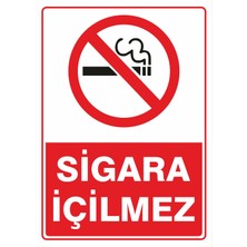 Braventa Collection Sigara Içilmez Yapışkanlı Folyo Sticker Etiket 10 x 15 cm Uyarı Levhası