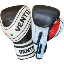 Braventa Collection Vento Fury Hakiki Deri Boks ve Kick Boks Eldiveni Siyah Beyaz (Siyah - Beyaz, 10 Oz)
