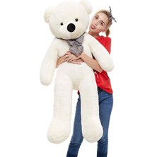 Braventa Collection 90 cm Rengarenk Papyonlu Peluş Ayıcık -% 100 Yerli Beyaz