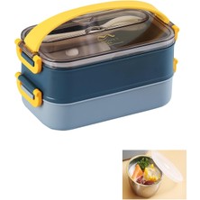 Braventa Collection Bento Lunch Box Ofis-Okul Için Yeni Nesil Sefer Tası -Çorba Kaseli Model-Paslanmaz Çelik Lacivert