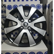 Yk Peugeot Partner / Rifter / Bipper / 301 / 306 / 308 / 208 / 207 / 307 / 206 Uyumlu 15 Inç Çift Renk Jant Kapağı 4'lü Takım Amblem Hediyeli
