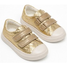 Kız Çocuk Gümüş Yumuşak Ortopedik Kaydırmaz Taban Spor Ayakkabı