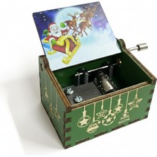 Braventa Collection Yılbaşı Müzik Kutusu, Merry Christmas Şarkısı Çalan, Çevirmeli Mekanizma, Noel Baba ve Ren Geyiği Ta