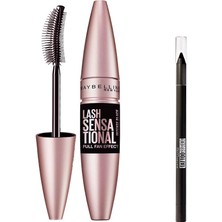 Braventa Collection Maybelline New York Lash Sensational Yelpaze Etkili Maskara - Ekstra Siyah 9.5 ml & Mini Tattoo Line