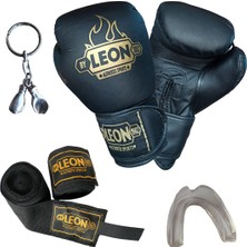 Braventa Collection By Leon 1982 Training Boks Eldiveni, Bandaj Dişlik Anahtarlık Seti Siyah (10 Oz)