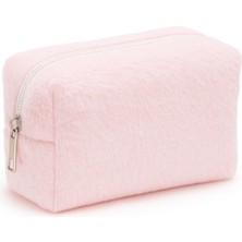 Braventa Collection Peluş Yumuşacık Makyaj Çantası - Kozmetik Organizeri (Pembe)