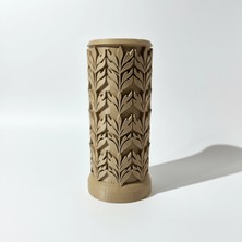 Atatuğ Hediyelik Modern Bohem Tasarım Kabartmalı Yaprak Desenli Dekoratif Vazo - Özel Hediye Kutulu