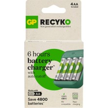 Braventa Collection Gp Batteries B423 USB Pil Şarj Cihazı 4 Adet 2600 Aa Kalem Pilli Set