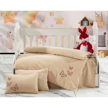 Braventa Collection Boho Stil Terletmeyen Doğal Keten Bebek Nevresim Seti - Hassas Ciltler Için Yumuşak Pamuklu Dokunuş