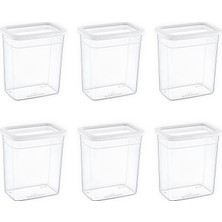 Braventa Collection 6'lı Set Skali Dikdörtgen Saklama Kabı Beyaz 2350 ml - Beyaz, Çok Amaçlı Saklama Kabı