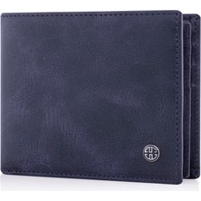 Braventa Collection Trusador Savona Klasik Erkek Cüzdanı Deri Bifold Rfıd Cüzdan Erkek Hediye Kutusu, Lacivert, Klasik