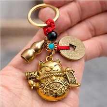 Ergün Collection Metal Şans ve Bereket Kedisi Anahtarlık Model 1