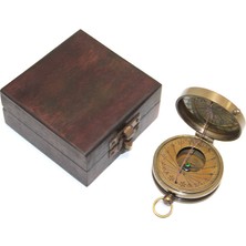 Ergün Collection Ahşap Kutulu Pirinç Pusula Model 5