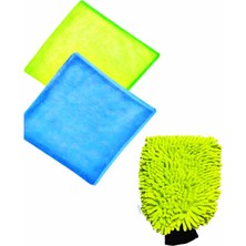 Braventa Collection 3’lü Araç Temizlik ve Detay Bakım Seti, 2’li Mikrofiber Bez + Araç Yıkama Eldiveni, Çizmez, Iz Bırak