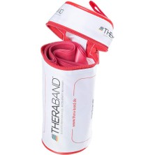 Braventa Collection Thera-Band Jimnastik Minderi Elastik 2,5 M Küçük Fermuarlı Bölmeli Kırmızı 2,5 M, Kırmızı