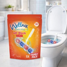 Wellnax Wc Block Tropic Tuvalet Temizleyici Klozet Blok 5’li Aile Paketi – Tropikal Koku, 5 x 50 gr