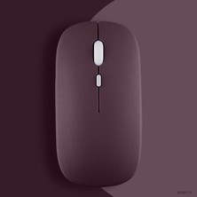 Braventa Collection Macbook Ile Uyumlu Şarj Edilebilir Sessiz Mouse Bluetooth + 2.4Hz Wifi Kablosuz Mouse Fare Mürdüm