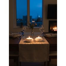 Braventa Collection Night Serisi Ikili Mumluk - Dekoratif Aydınlatma - Ev Dekorasyon - Tealight Mumluk (Beyaz)