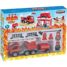 Ergün Collection 03 610 Double Blocks Itfaiye Seti -Pilsan Oyuncak