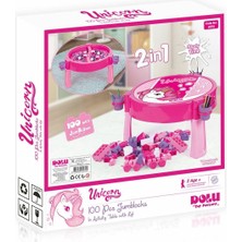 Ergün Collection 2572 Unıcorn 100 Pcs Bloklu Aktıvıte Masası Montaj