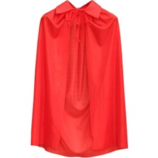 VeraGlobe Buğz Kırmızı Renk Yakalı Pelerin Çocuk Boy 90 cm