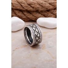 Sümer Telkari Tasarım Elişi Taşlı Gümüş Kadın Alyans 33