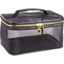 Braventa Collection Byens Makyaj Çantası Bavulu Profesyonel Siyah Şeffaf Çanta Seyahat Seti Kozmetik Valiz Bavul Içi Düz