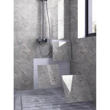 VeraGlobe Buğz Gri Mermer Desen Duvar Sticker (30*30) - Buğz