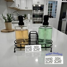 Metal Standlı 2’li Cam Sıvı Sabunluk Seti Dekoratif Mutfak ve Banyo Için Dekoratif Sabunluk | Kitchera Home