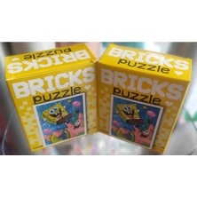 Ada Çanta Kırtasiye 2 Adet Bricks Mini Puzzle Yap Boz (15CM*10CM / 100PARÇA) (Sünger Bob/sünger Bob) AD232304