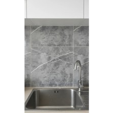 VeraGlobe Buğz 30X30 Antrasit Mermer Desenli Duvar Sticker