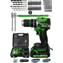 SCREX 21V Çift Akülü Vidalama Çelik Mandren Kömürsüz Motor Darbeli Şarjlı Matkap