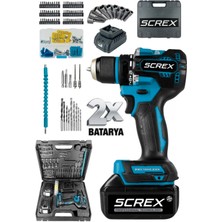 SCREX 10 Pilli Kömürsüz Akülü Vidalama Yeni Nesil Çelik Mandren Çift Şanzıman Şarjlı Matkap