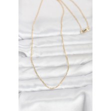 VeraGlobe Buğz cm 14K Gold Renk 60 cm Zincirli Kadın Kolye - Buğz