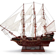 VeraGlobe Buğz 80X65 cm Ahşap Yelkenli Gemi