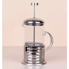 VeraGlobe Buğz Çelik Kulplu Cam French Press - 350 ml