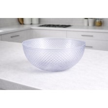 Alika Tekstil ve Ev Gereçleri 4 Litre Şeffaf Sunum Kasesi – Bpa’sız, Çok Amaçlı, Estetik Desenli Büyük Kase 24,9X12,4 cm