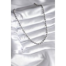 VeraGlobe Buğz Pirinç Gümüş Renk Topçuk Detay Kadın Kolye - Buğz