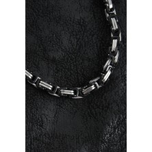 VeraGlobe Buğz 316L Çelik Kral Zincir Model Gümüş Renk Erkek Kolye - Buğz