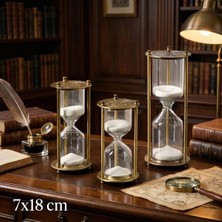VeraGlobe Buğz Dekoratif Cam Kum Saati 7X18 cm