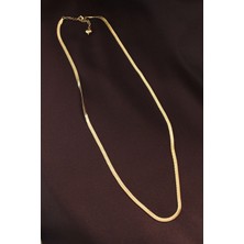 VeraGlobe Buğz 316L Çelik Altın Renk 60 cm Italyan Zincir Kolye - Buğz