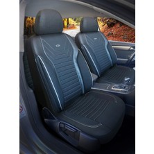 Konforum Oto Koltuk Kılıfı Pamuk Jakar Ön ve Arka Set Siyah Gri