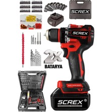 SCREX 10 Pilli Kömürsüz Akülü Vidalama Yeni Nesil Çelik Mandren Çift Şanzıman Şarjlı Matkap