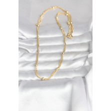 VeraGlobe Buğz cm 14K Gold Renk Topçuk Model 60 cm Kadın Kolye - Buğz