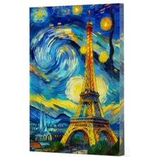 Ergün Collection Van Gogh 9 - Eyfel Kulesi Çizgili Yan Boyamalı Defter