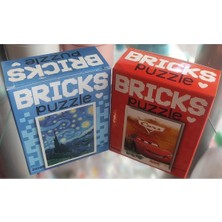Ada Çanta Kırtasiye 2 Adet Bricks Mini Puzzle Yap Boz (15CM*10CM / 100PARÇA) (Yıldızlı Gece/arabalar) AD232303