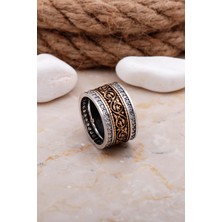 Sümer Telkari Tasarım Elişi Taşlı Gümüş Kadın Alyans 35