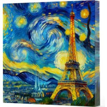 Ergün Collection Van Gogh 9 Eyfel Kulesi - Çizgisiz Yan Boyamalı Defter