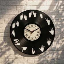 Craftverse Işaret Dili Figürlü El Tasarımlı Dekoratif Plak Saat