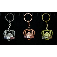 VeraGlobe Buğz Metal Sultanahmet Anahtarlık Kalp Tasarım